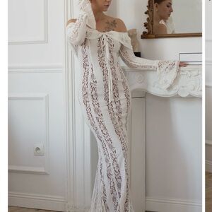 Lace Maxi Dress - White